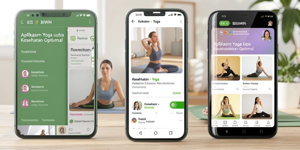 Tampilan antarmuka BIWIN dengan sesi yoga yang interaktif.