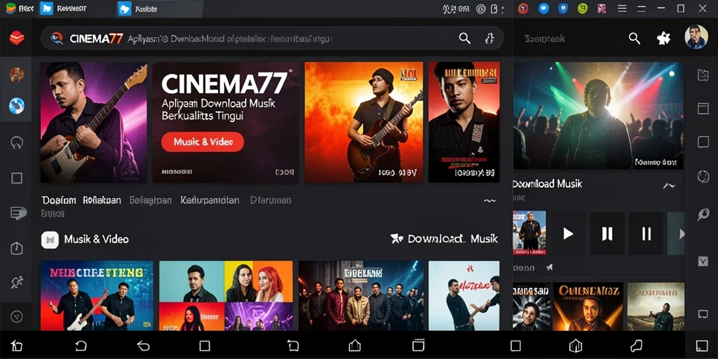 Antarmuka CINEMA77 yang user-friendly dan fungsional.