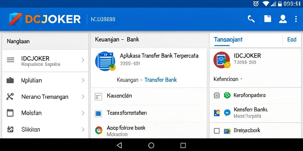 Antarmuka pengguna IDCJOKER untuk transaksi Transfer Bank yang intuitif.