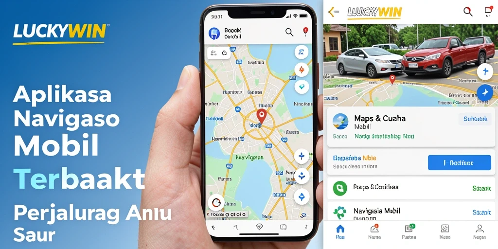 Antarmuka LUCKYWIN yang intuitif dan informatif untuk Navigasi Mobil.