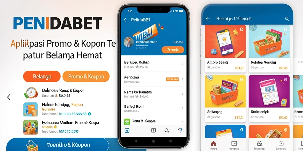 Antarmuka aplikasi PENIDABET menampilkan berbagai kupon dan promo menarik.