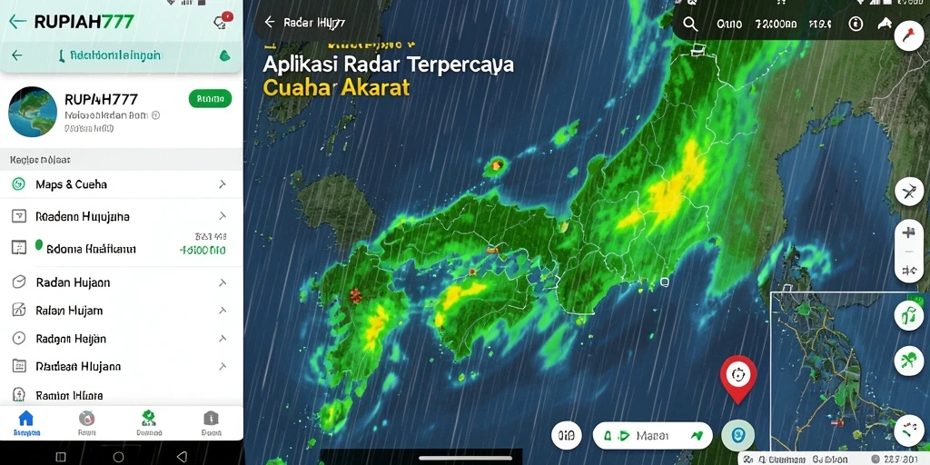 Antarmuka RUPIAH777 menunjukkan radar hujan yang interaktif dan informatif.