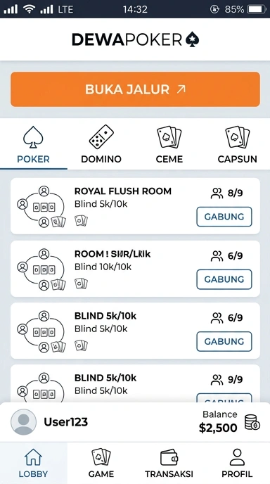 Tampilan link alternatif dewapoker