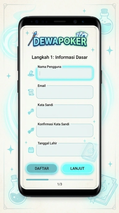 Tampilan halaman daftar dewapoker